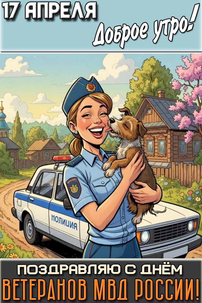 Картинка "17 апреля доброе утро! Поздравляю с днём ветеранов МВД России!"