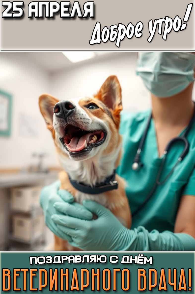 Картинка "25 апреля доброе утро! Поздравляю с днём ветеринарного врача!"
