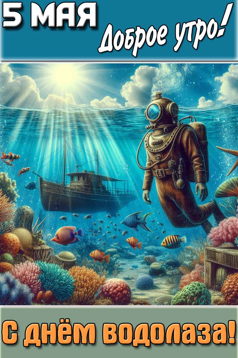 Картинка "5 мая доброе утро! С днём водолаза!"