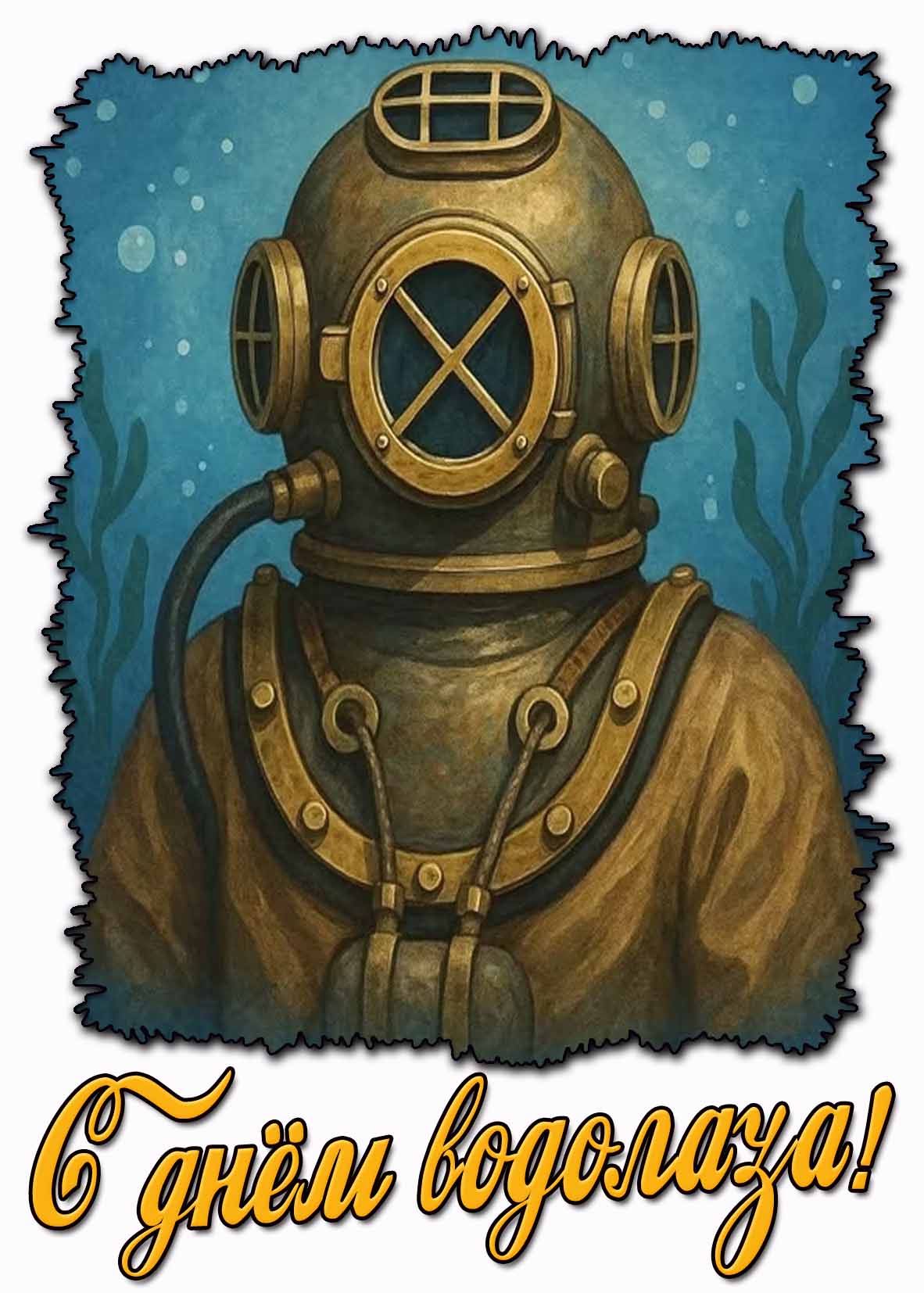 Открытка с днём водолаза