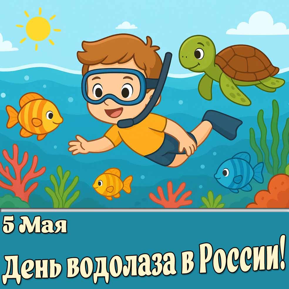 Прикольная картинка 5 мая - день водолаза в России!
