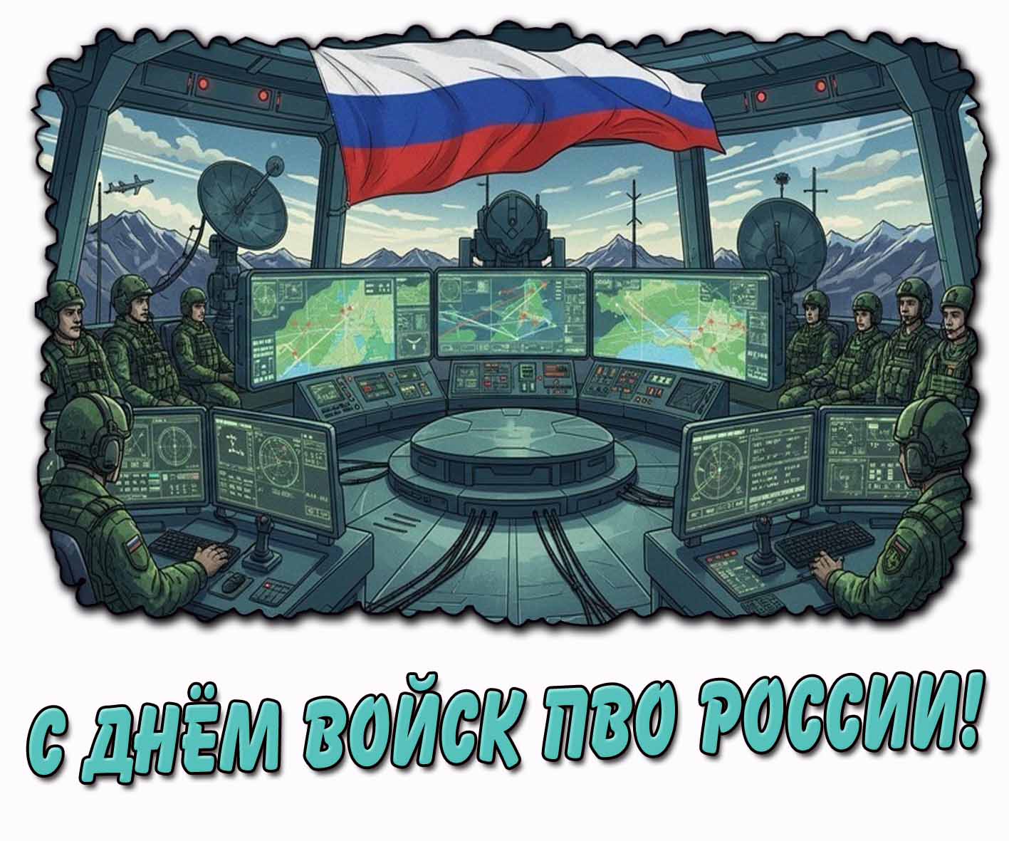 С днём войск ПВО России! - прикольная открытка