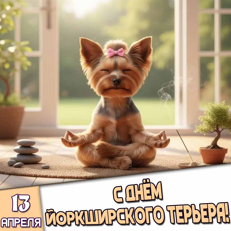Картинка 13 апреля - с днём йоркширского терьера!