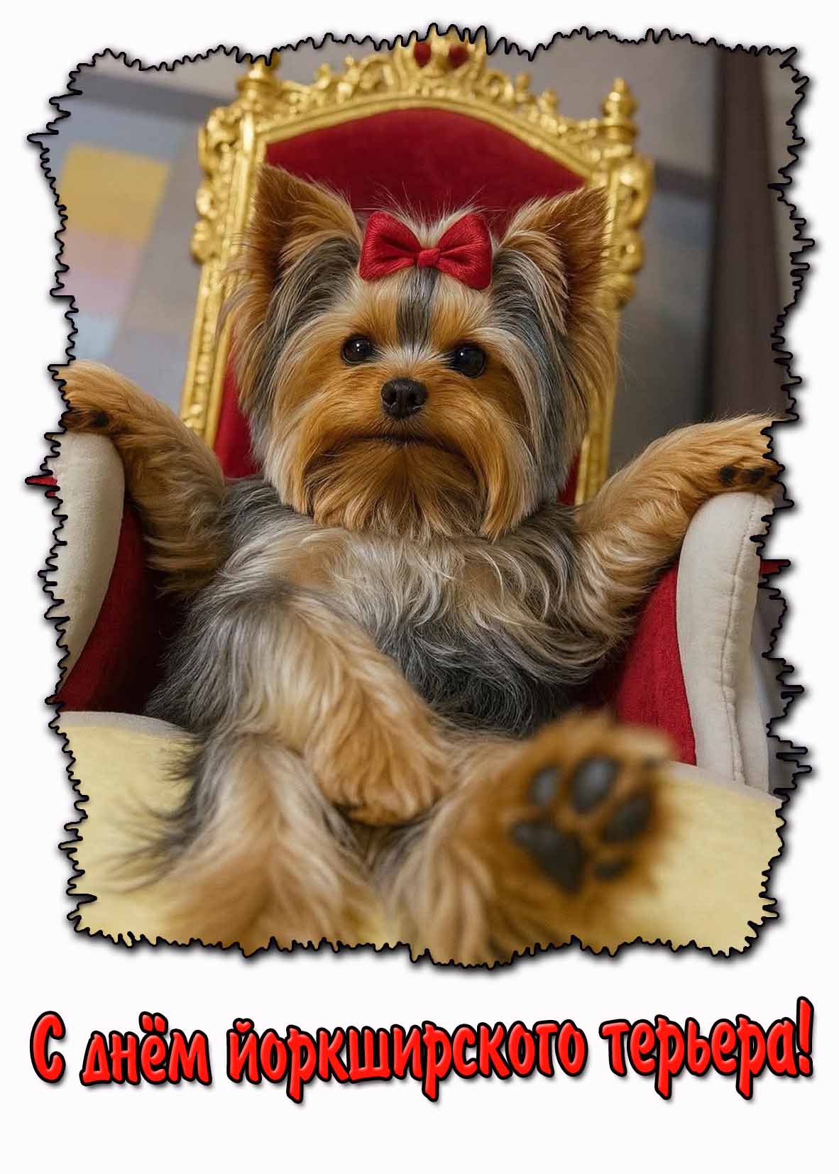 Смешная картинка с днём йоркширского терьера