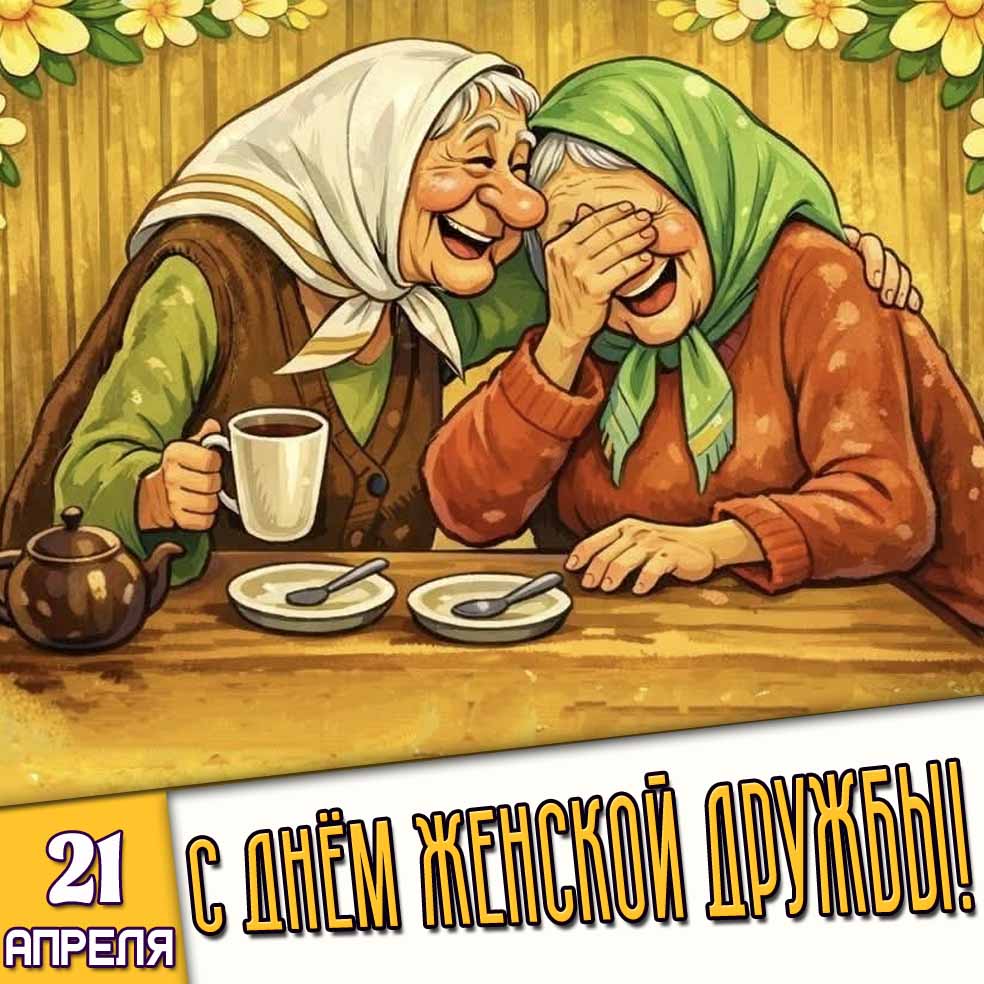 Прикольная открытка 21 апреля - с днём женской дружбы!