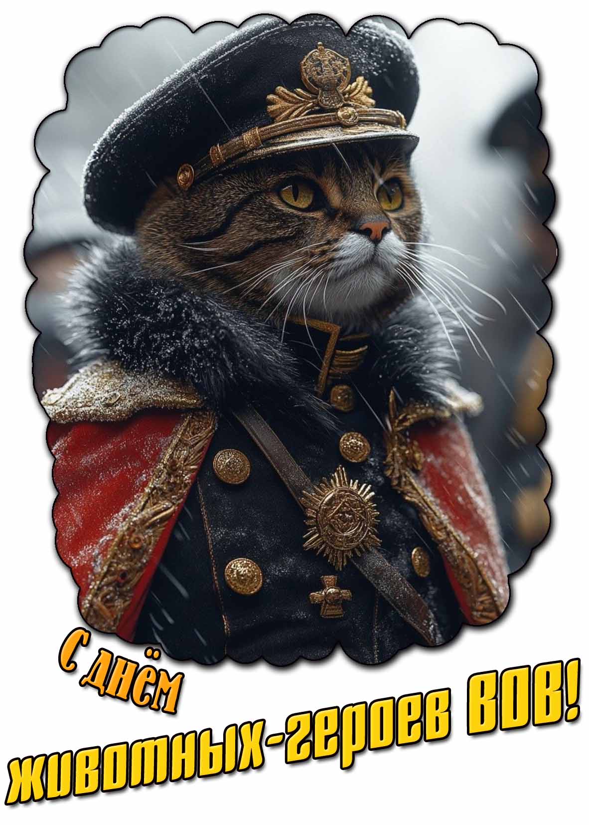Креативная картинка с днём животных - героев ВОВ