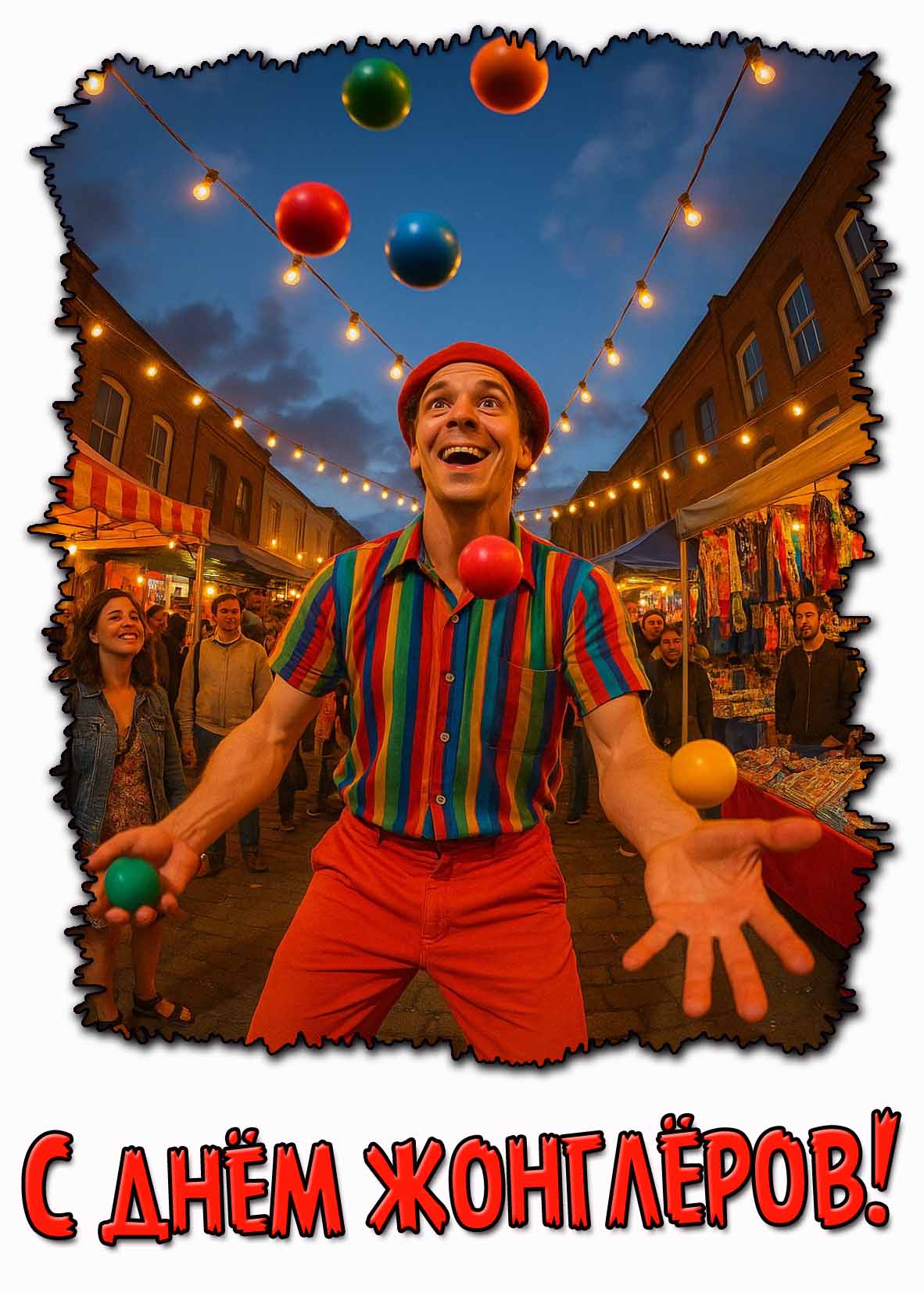 Открытка с днём жонглёров