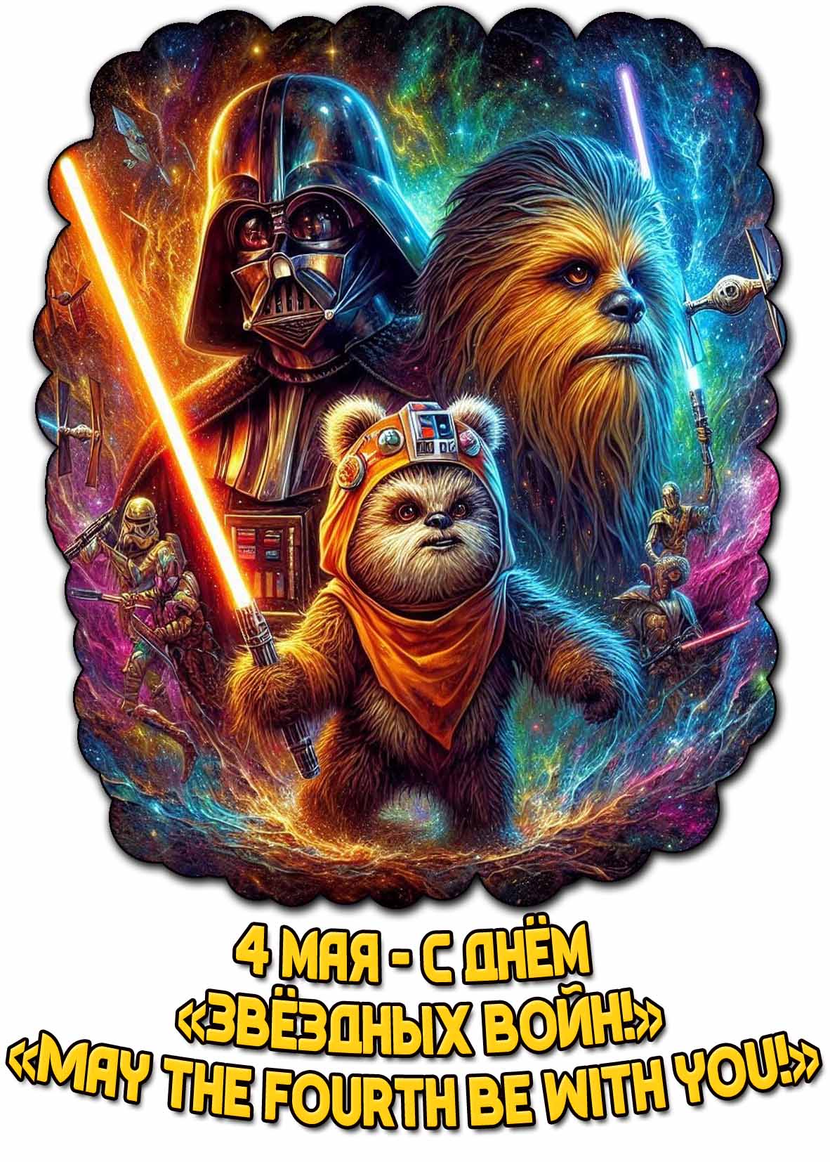 Прикольная картинка "С днём Звёздных войн! May the fourth be with you!"