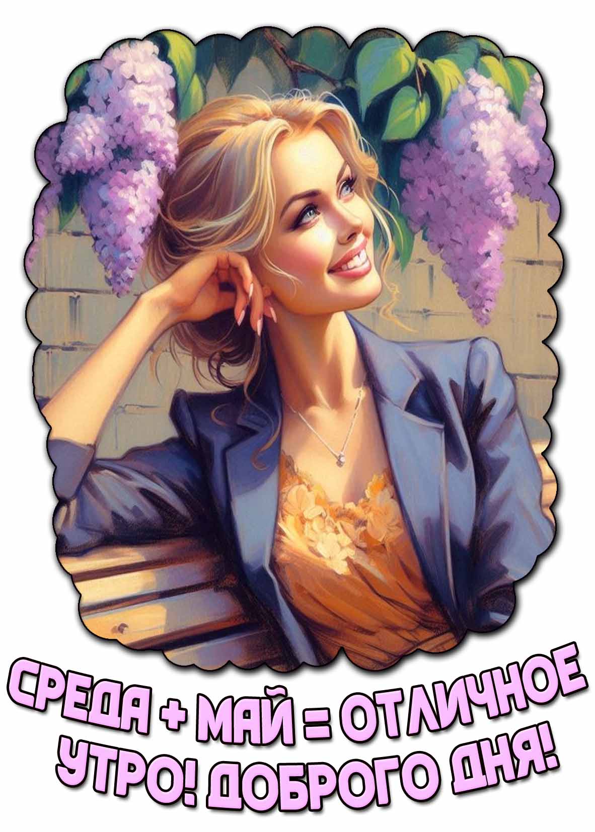 Красивая картинка "Среда + Май = Отличное утро! Доброго дня!"