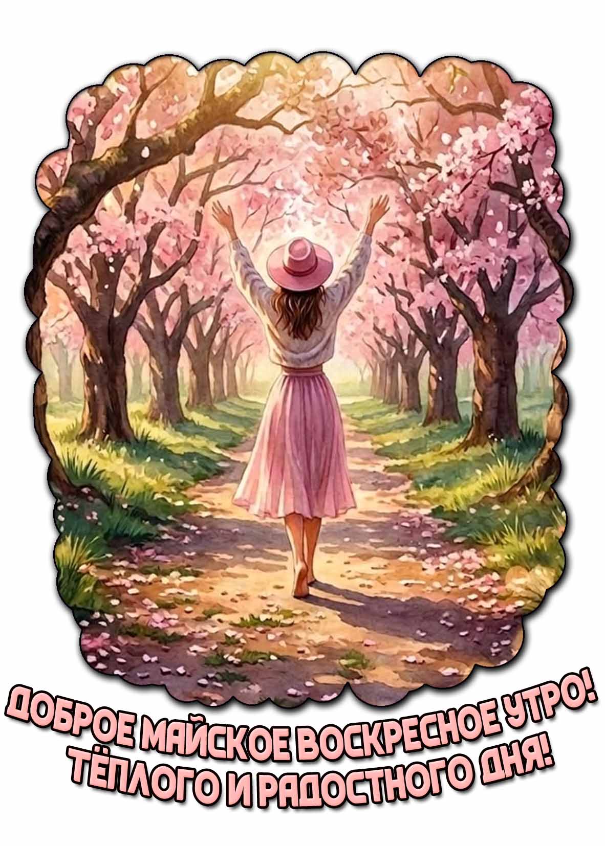 Открытка "Доброе майское воскресное утро! Тёплого и радостного дня!"