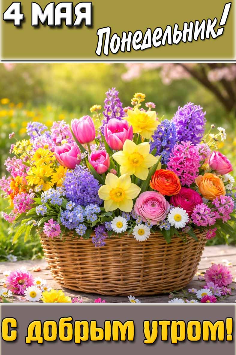Картинка "4 мая понедельник! С добрым утром!"