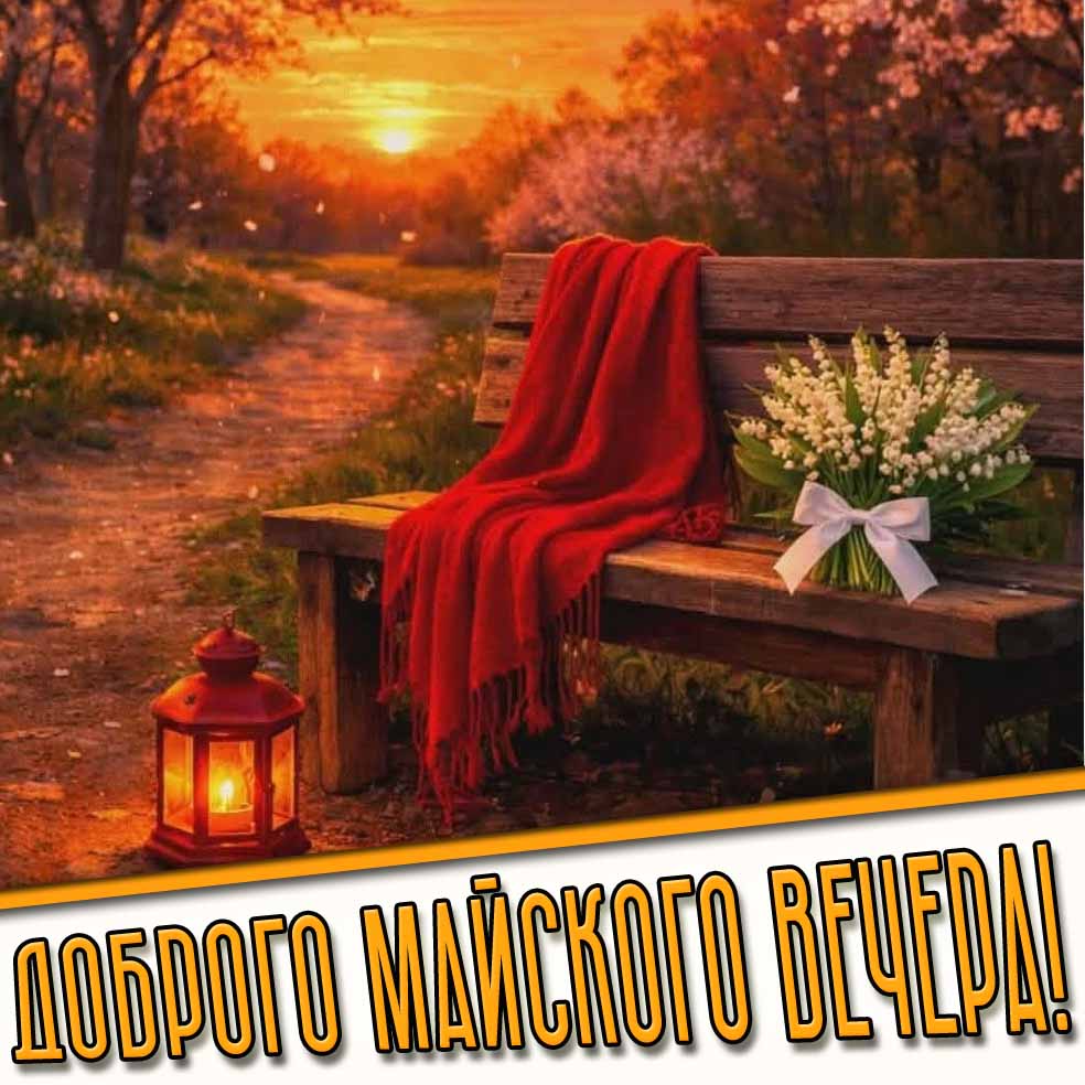 Доброго майского вечера! - открытка с весенней природой