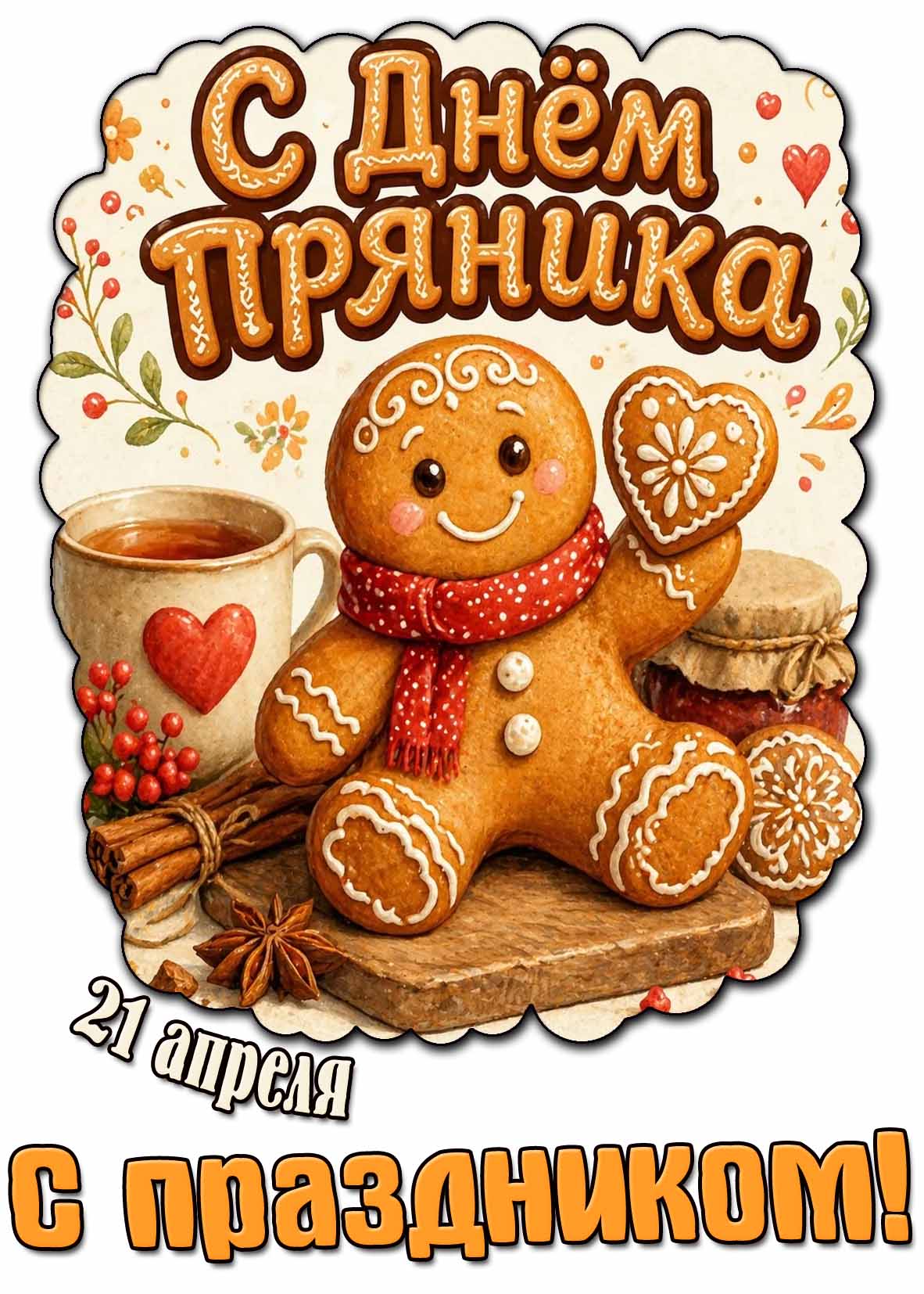 Картинка "21 апреля - с днём пряника! С праздником!"