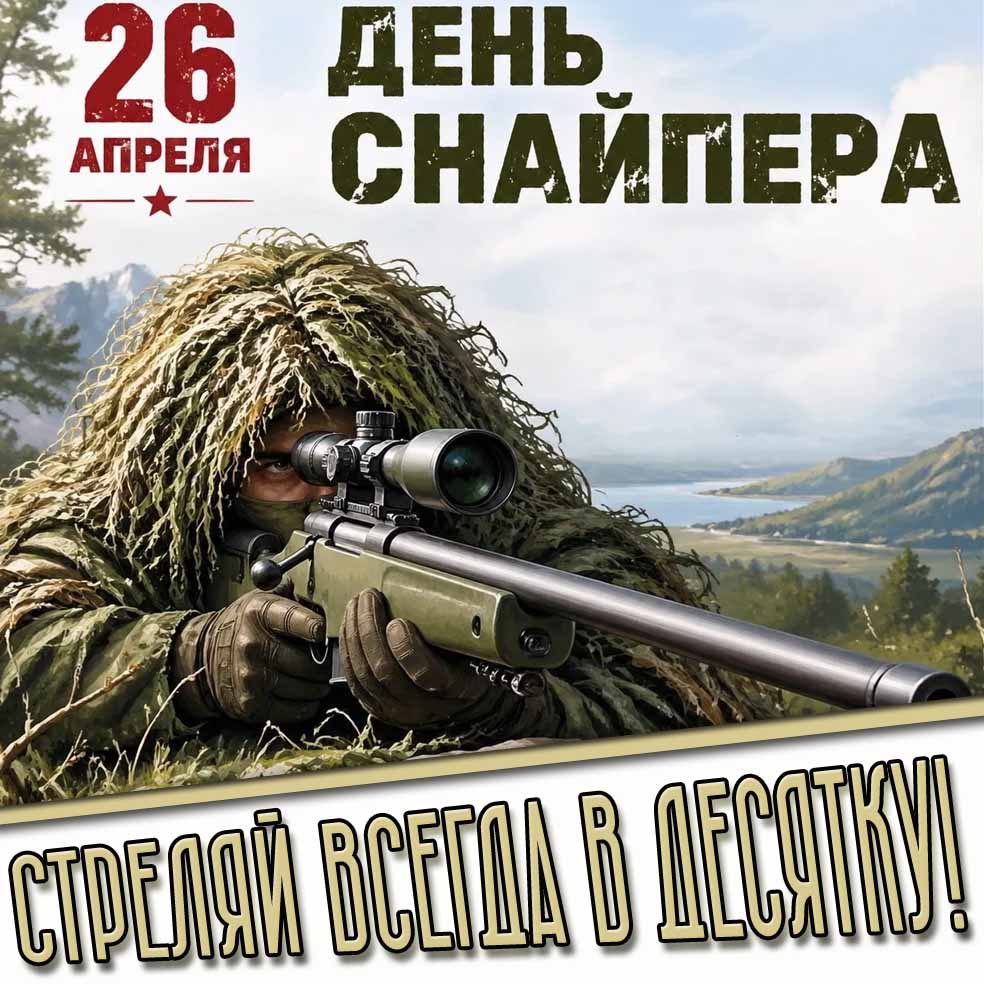 Картинка "26 апреля - день снайпера! Стреляй всегда в десятку!"