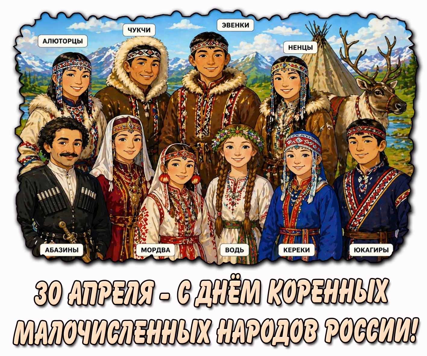 Картинка "30 апреля - с днём коренных малочисленных народов России!"
