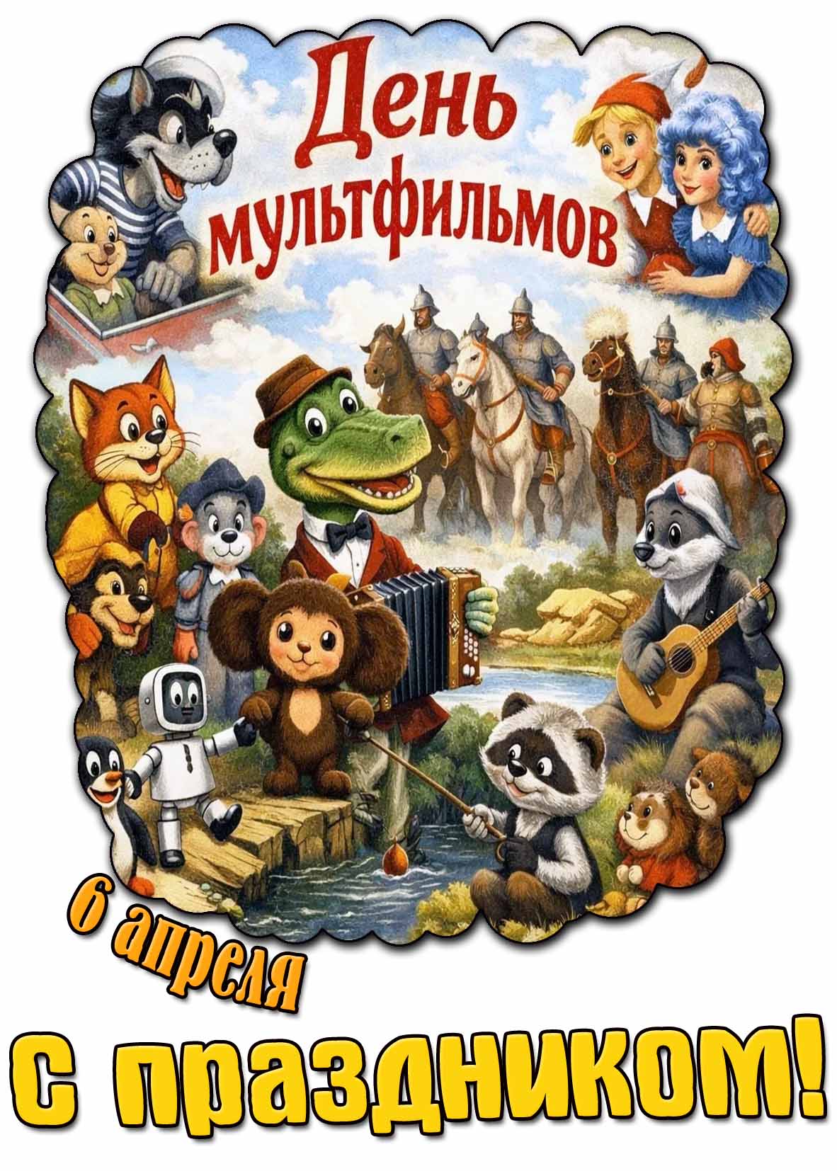 Картинка "6 апреля - день мультфильмов! С праздником!"