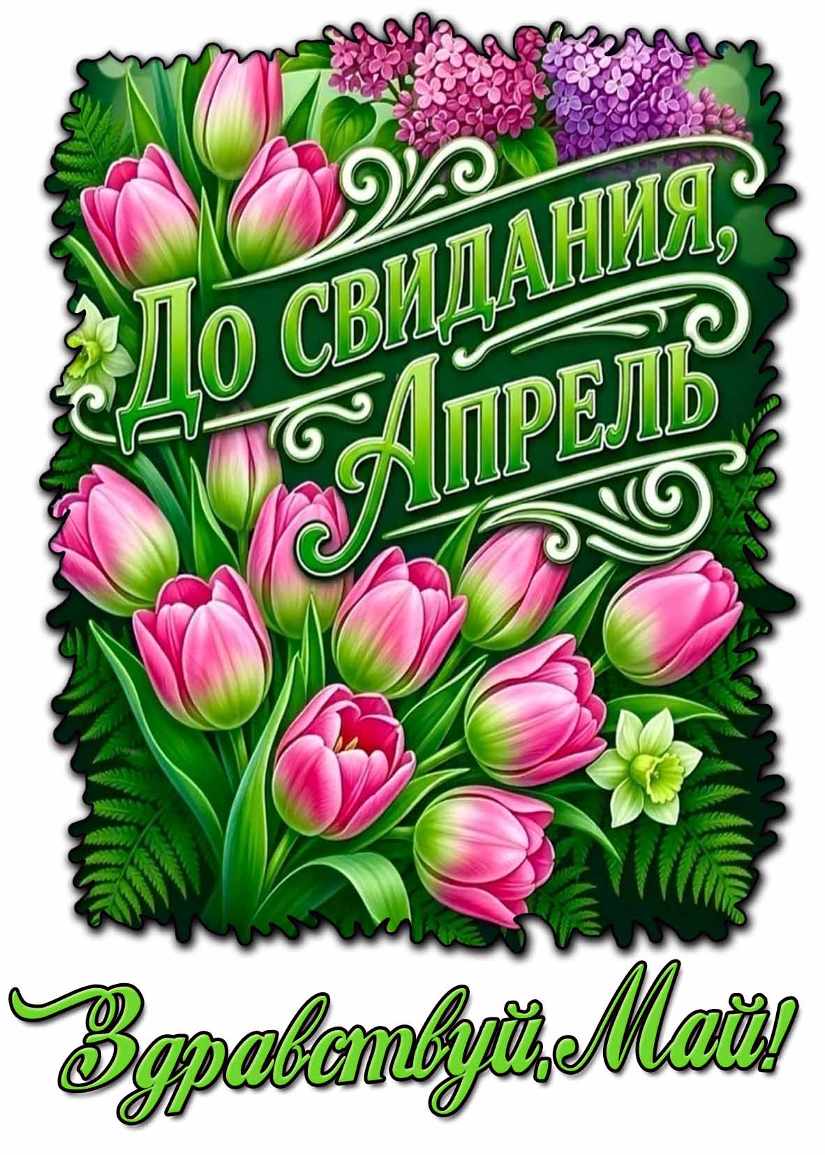 Картинка "До свидания, апрель! Здравствуй, май!"
