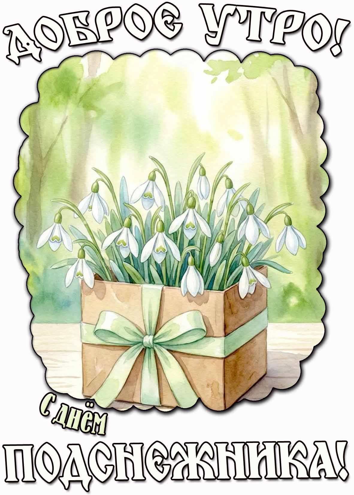 Картинка "Доброе утро! С днём подснежника!"
