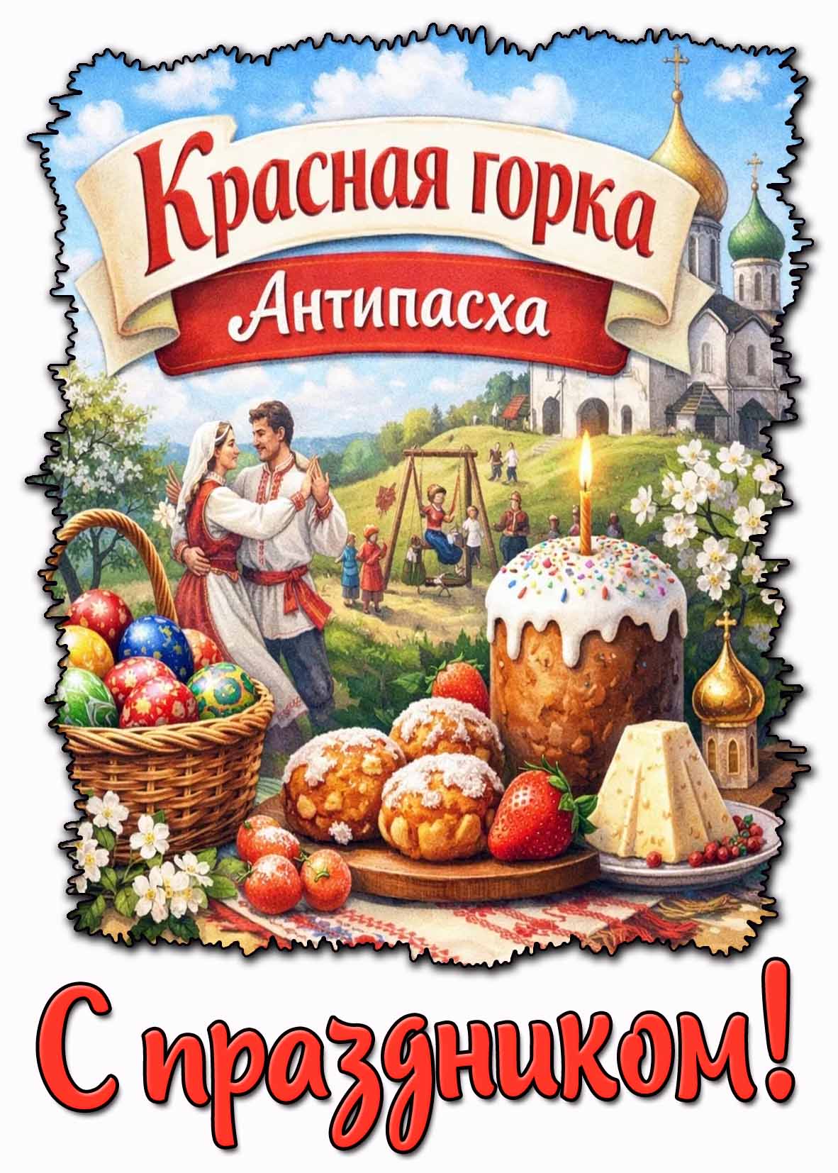 Картинка "Красная горка! Антипасха! С праздником!"