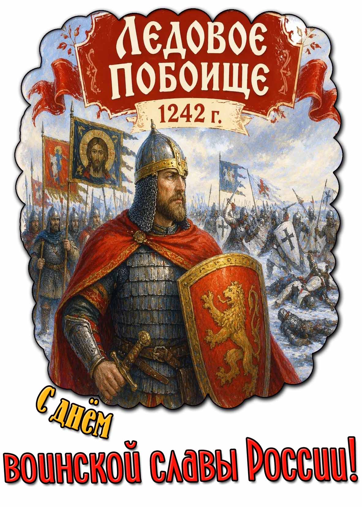 Картинка "Ледовое побоище 1242 года! С днём воинской славы России!"