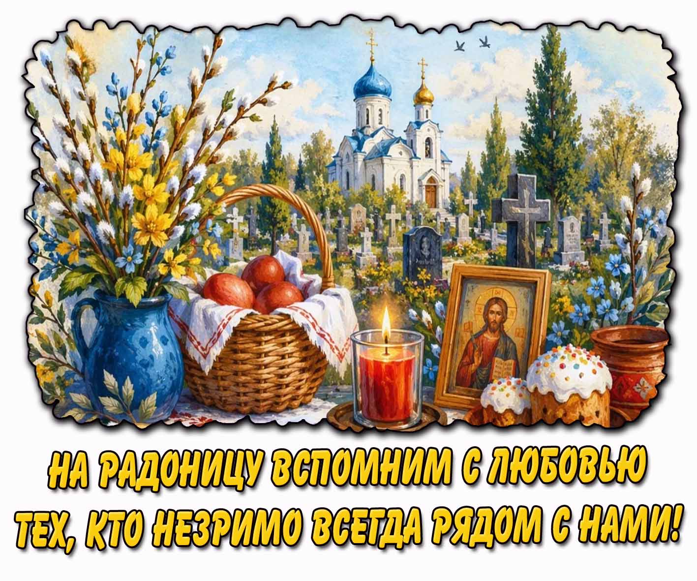 Картинка "На Радоницу вспомним с любовью тех, кто незримо всегда рядом с нами!"