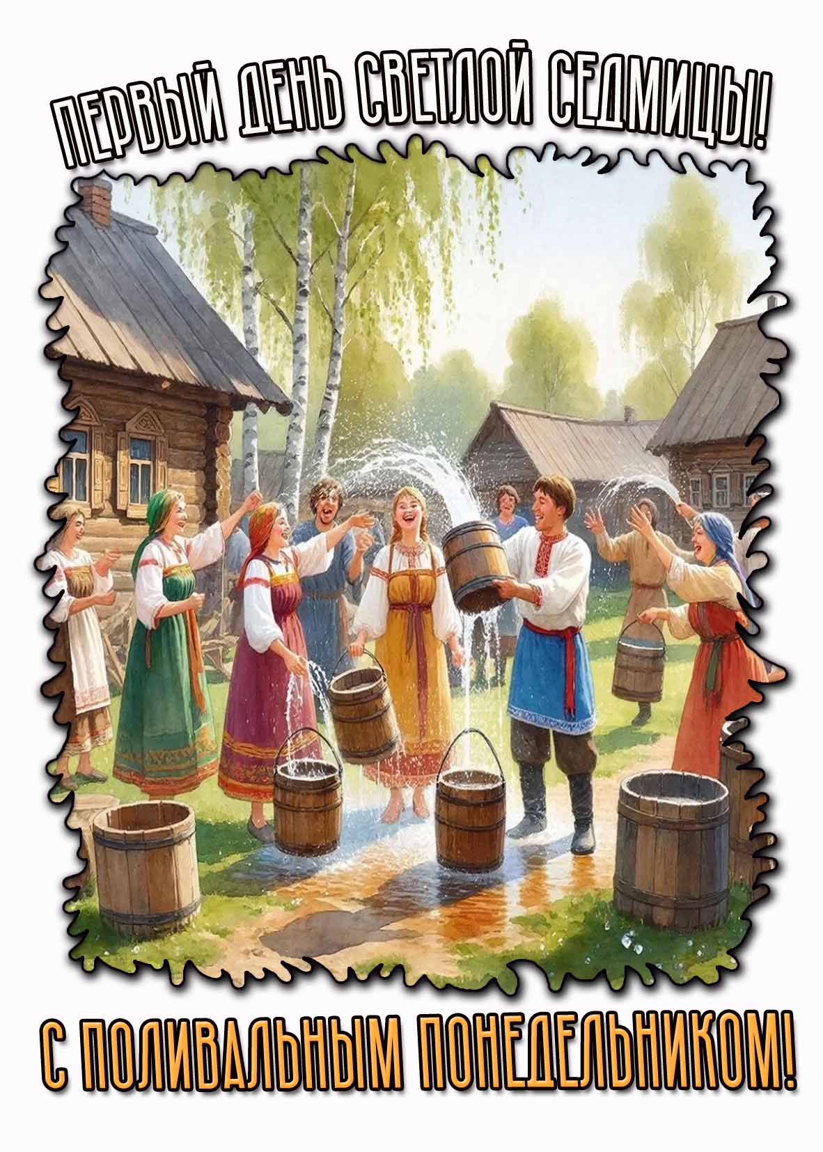 Картинка "Первый день светлой седмицы! С поливальным понедельником!"