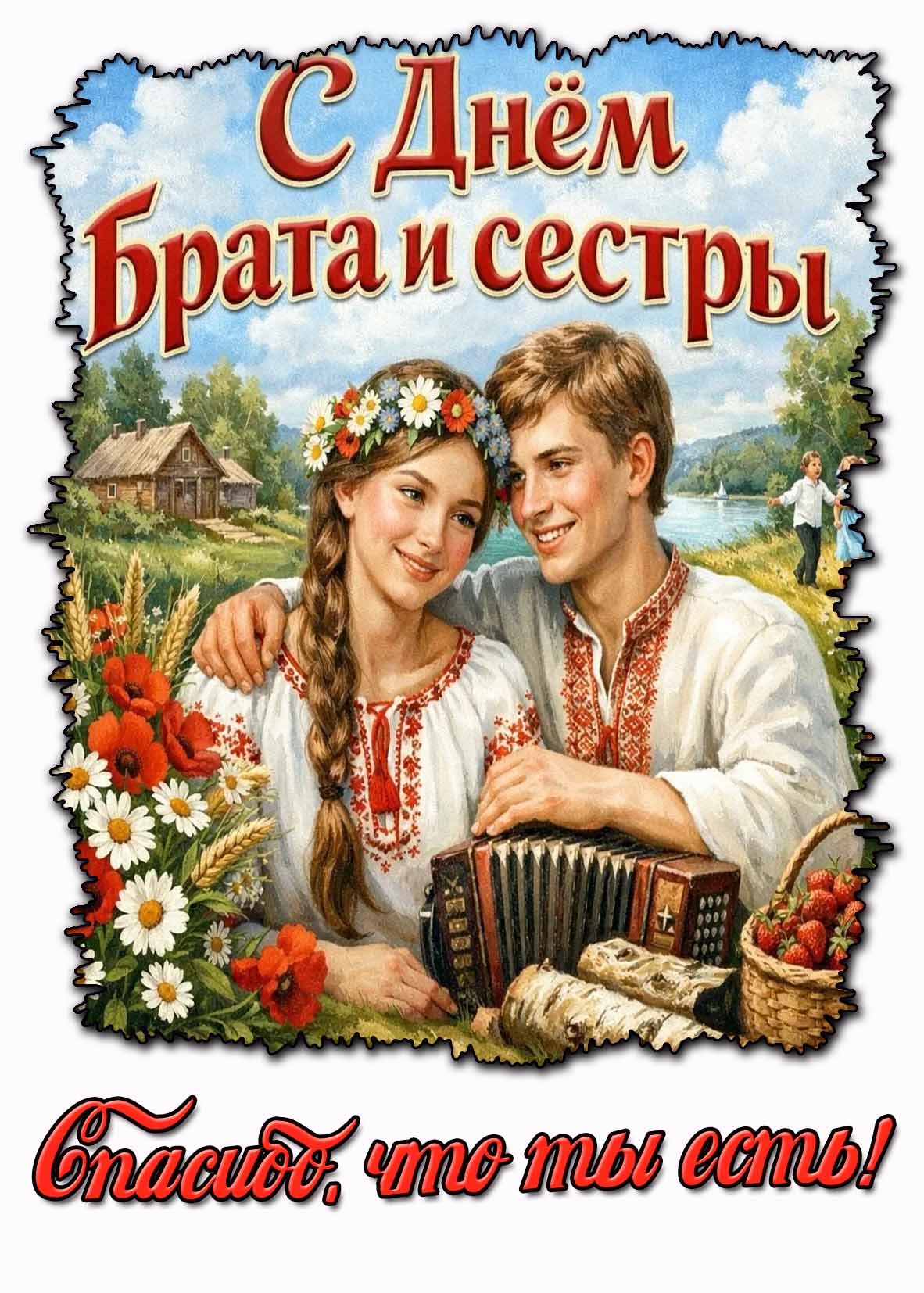 Картинка "С днём брата и сестры! Спасибо, что ты есть!"
