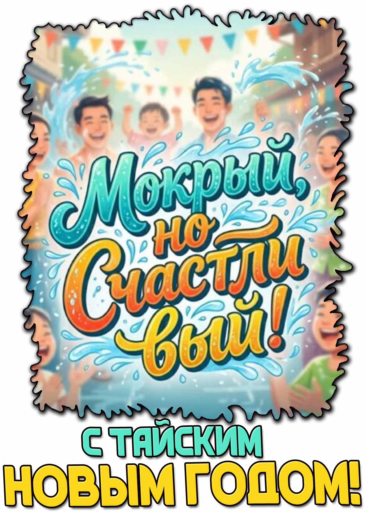 Картинка "С Тайским Новым годом! Мокрый, но счастливый!"
