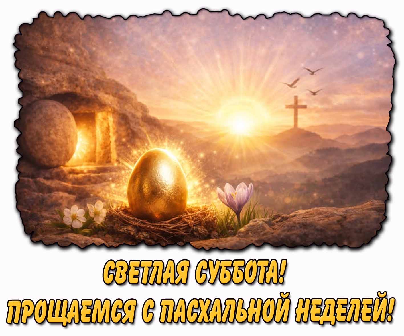 Открытка "Светлая суббота! Прощаемся с пасхальной неделей!"