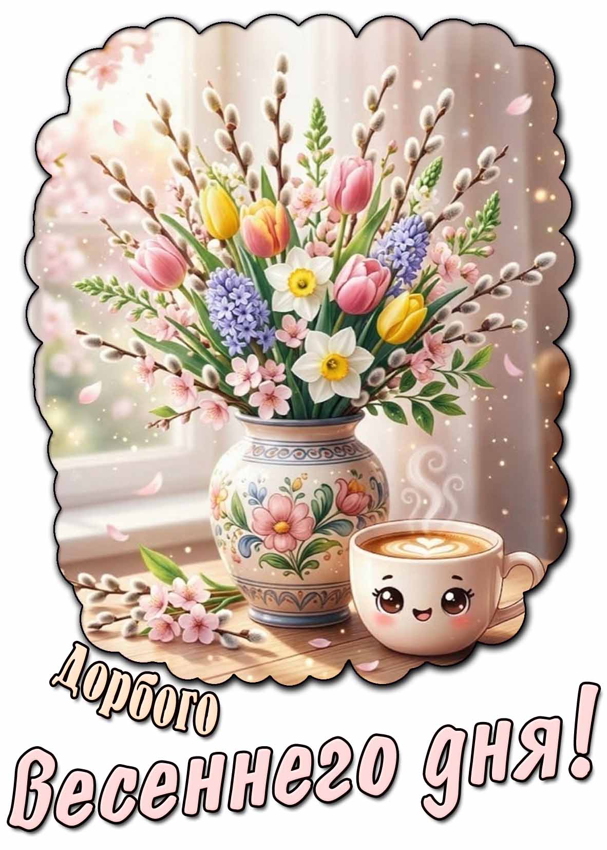 Доброго весеннего дня! - красивая открытка