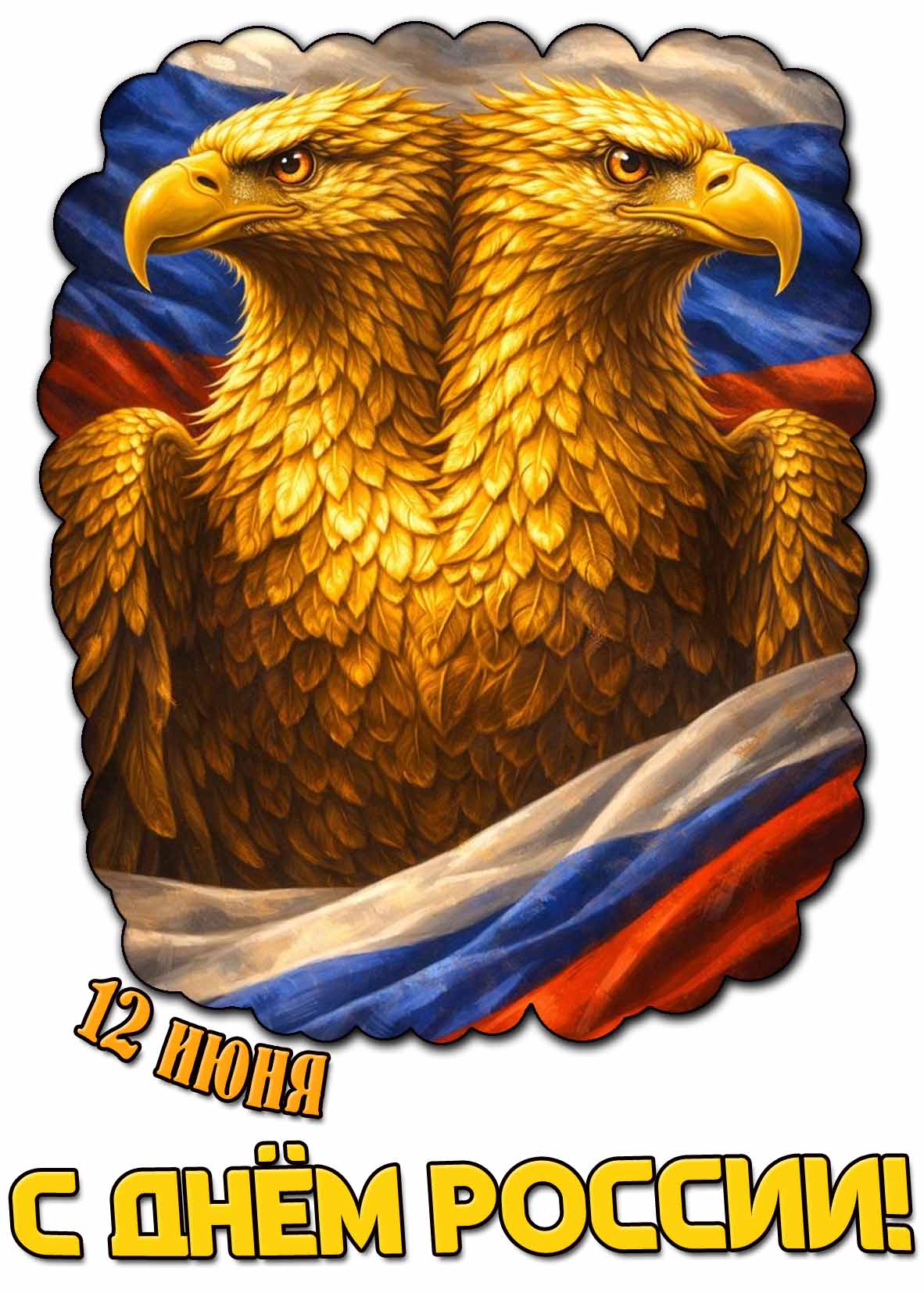 Красивая открытка на 12 Июня - С днём России!