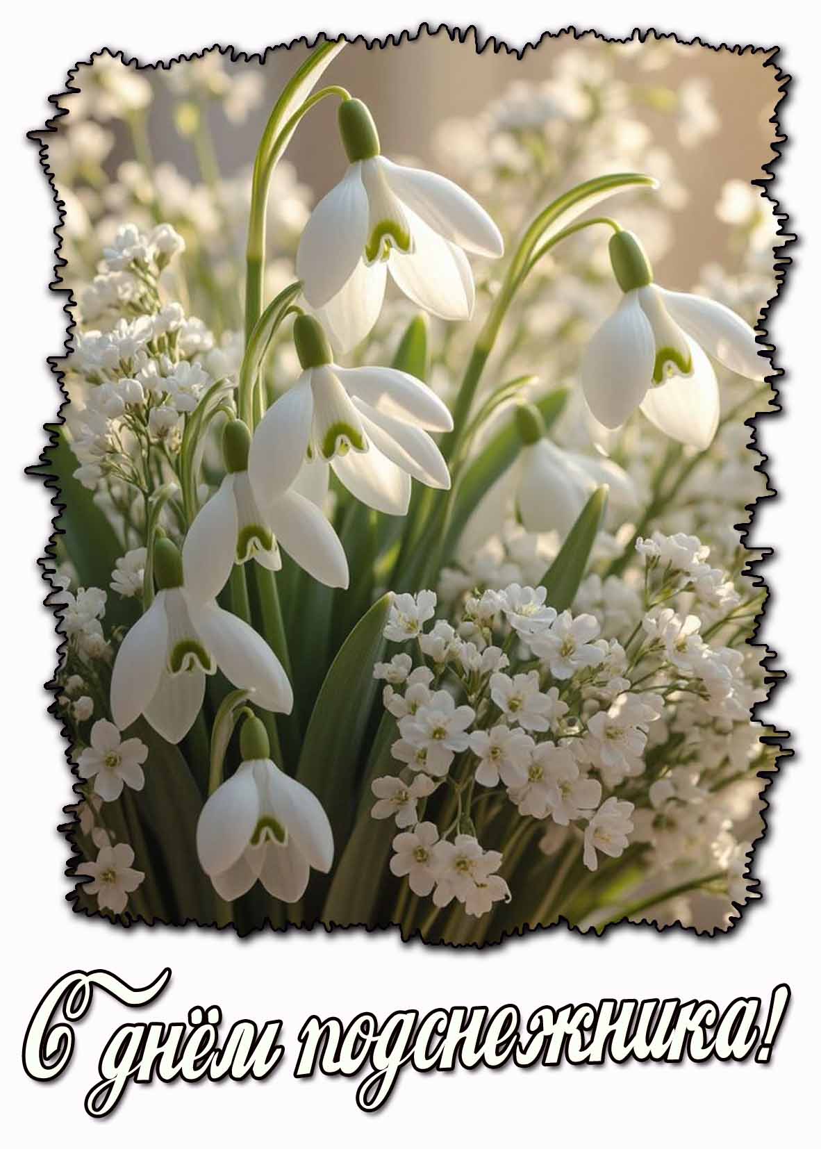 Красивая открытка с днём подснежника