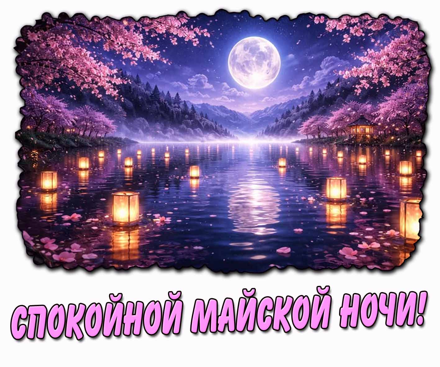 Спокойной майской ночи! - красивая картинка