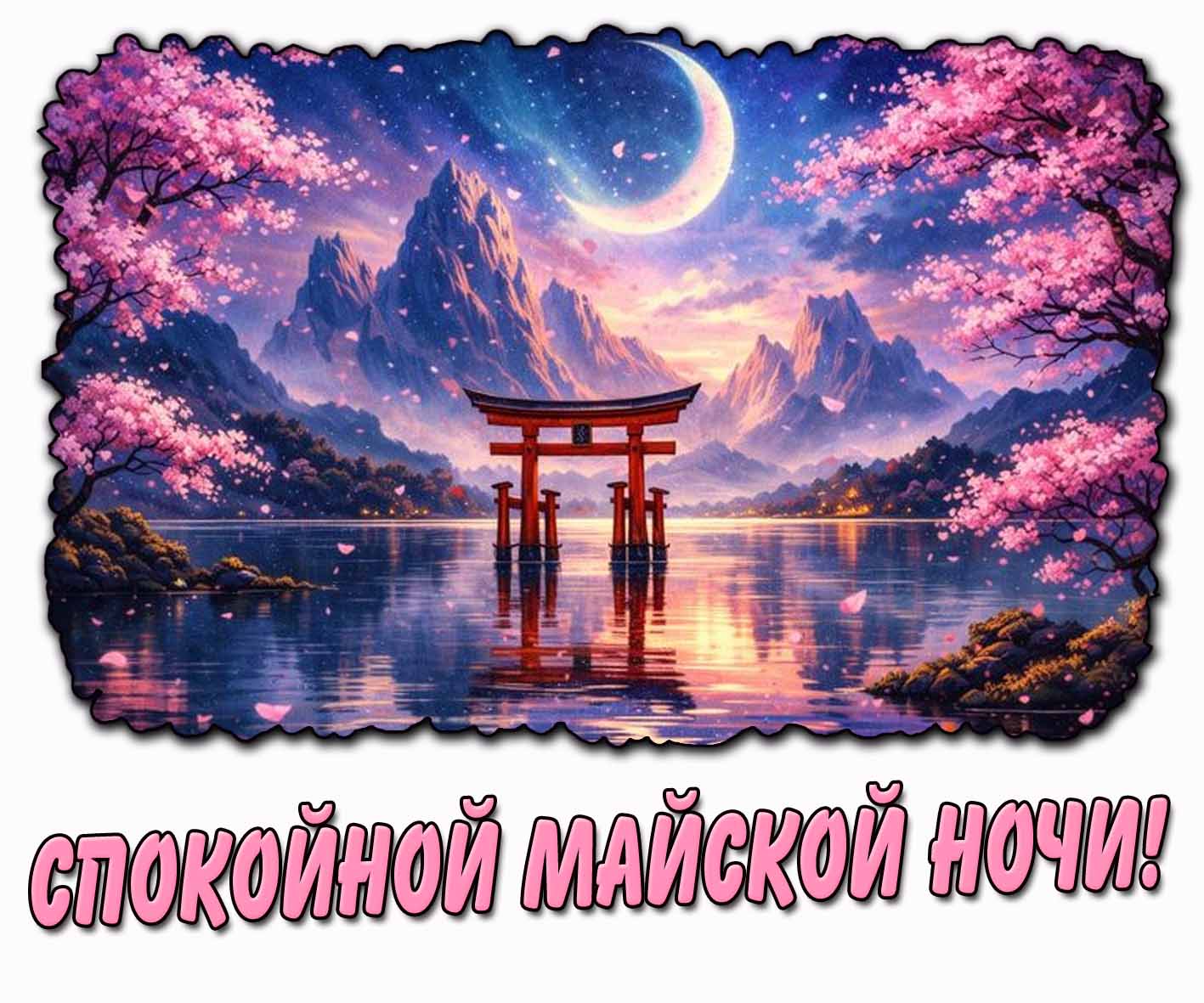Красивая открытка спокойной майской ночи