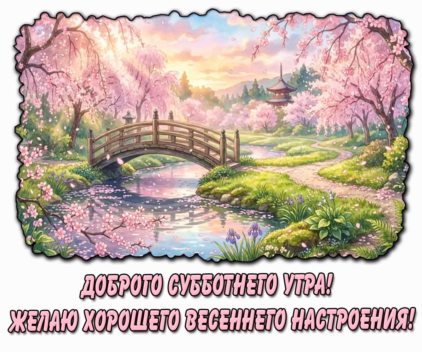 Картинка "Доброго субботнего утра! Желаю хорошего весеннего настроения!"