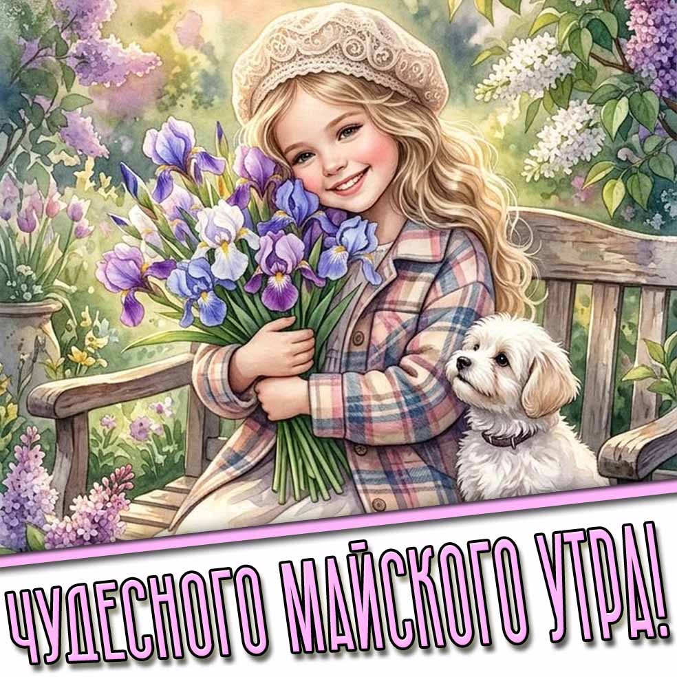 Чудесного майского утра! - открытка для детей