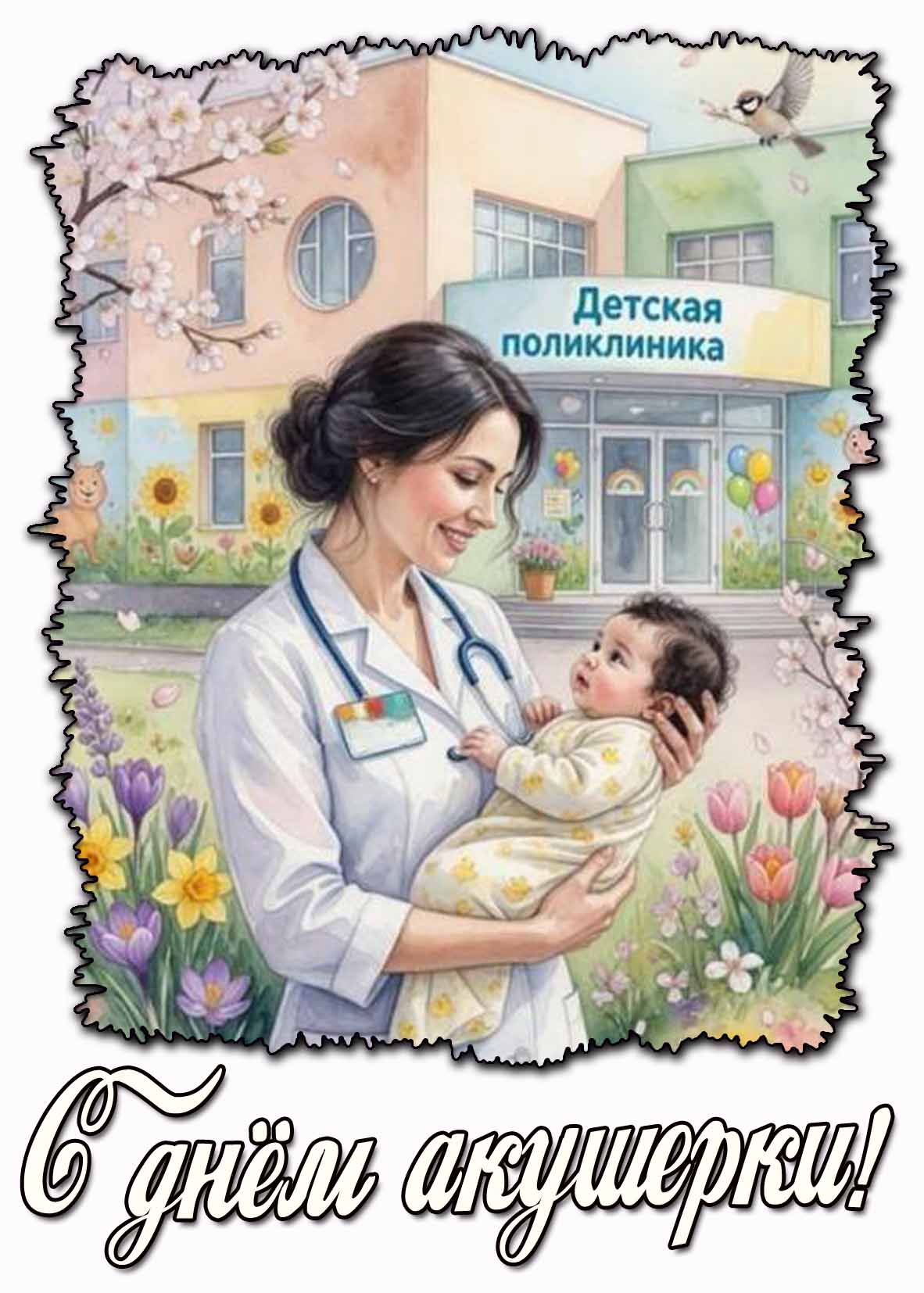 Картинка с днём акушерки