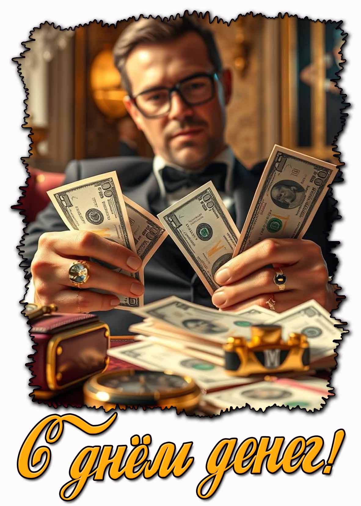 Открытка с днём денег