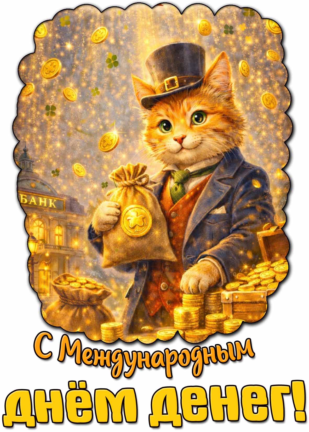 Прикольная открытка с Международным днём денег