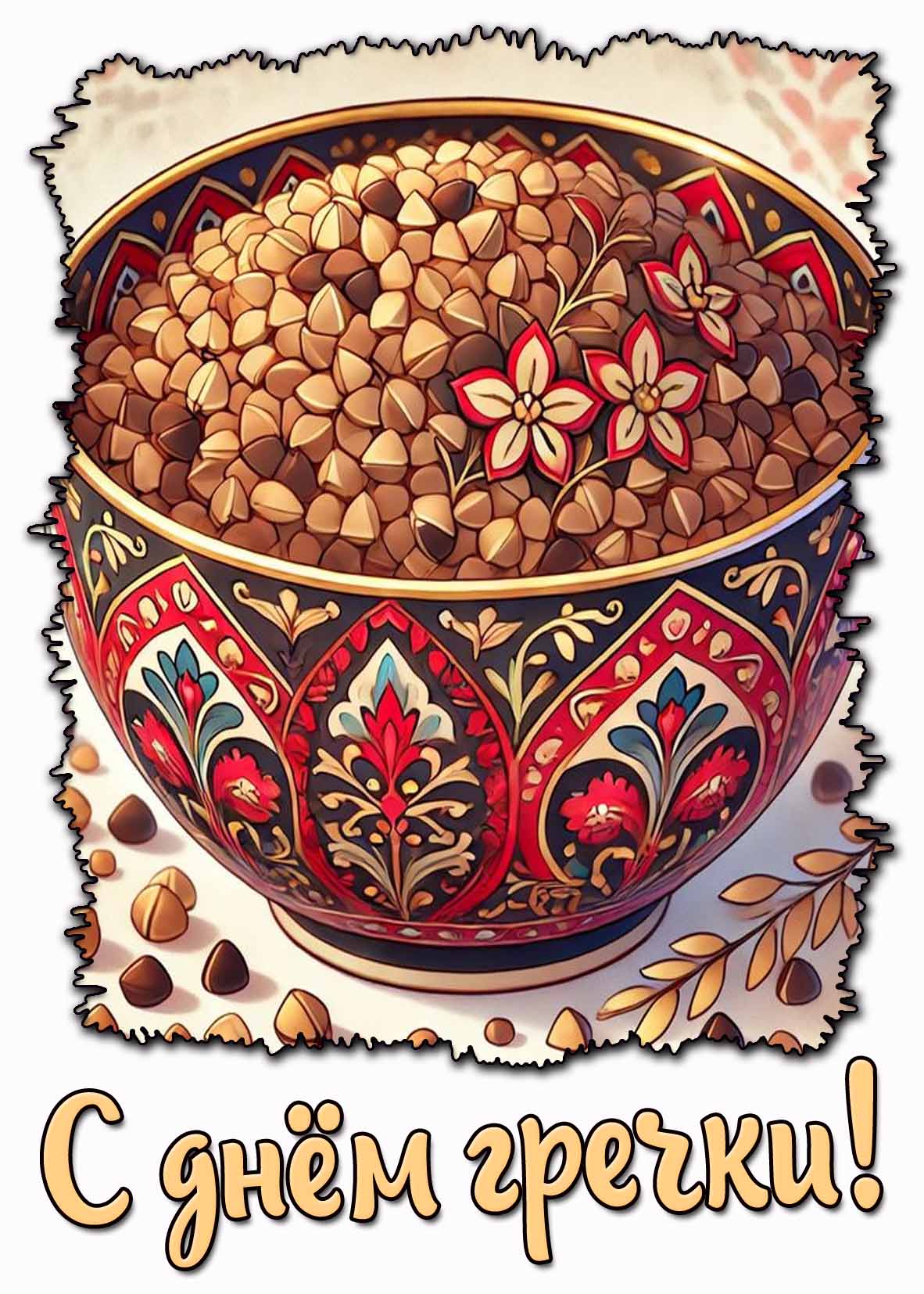 С днём гречки! - красивая открытка