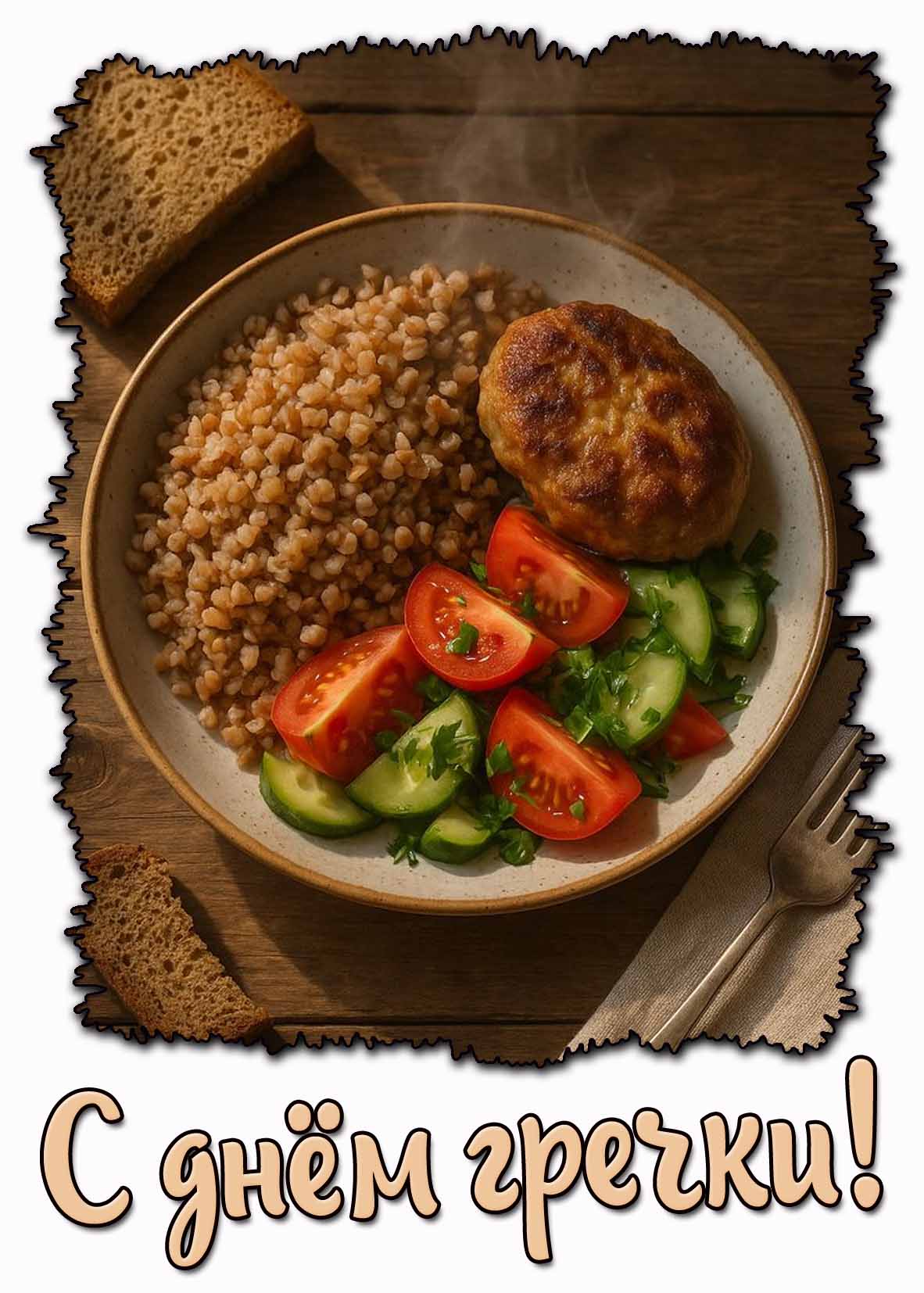 Открытка с днём гречки