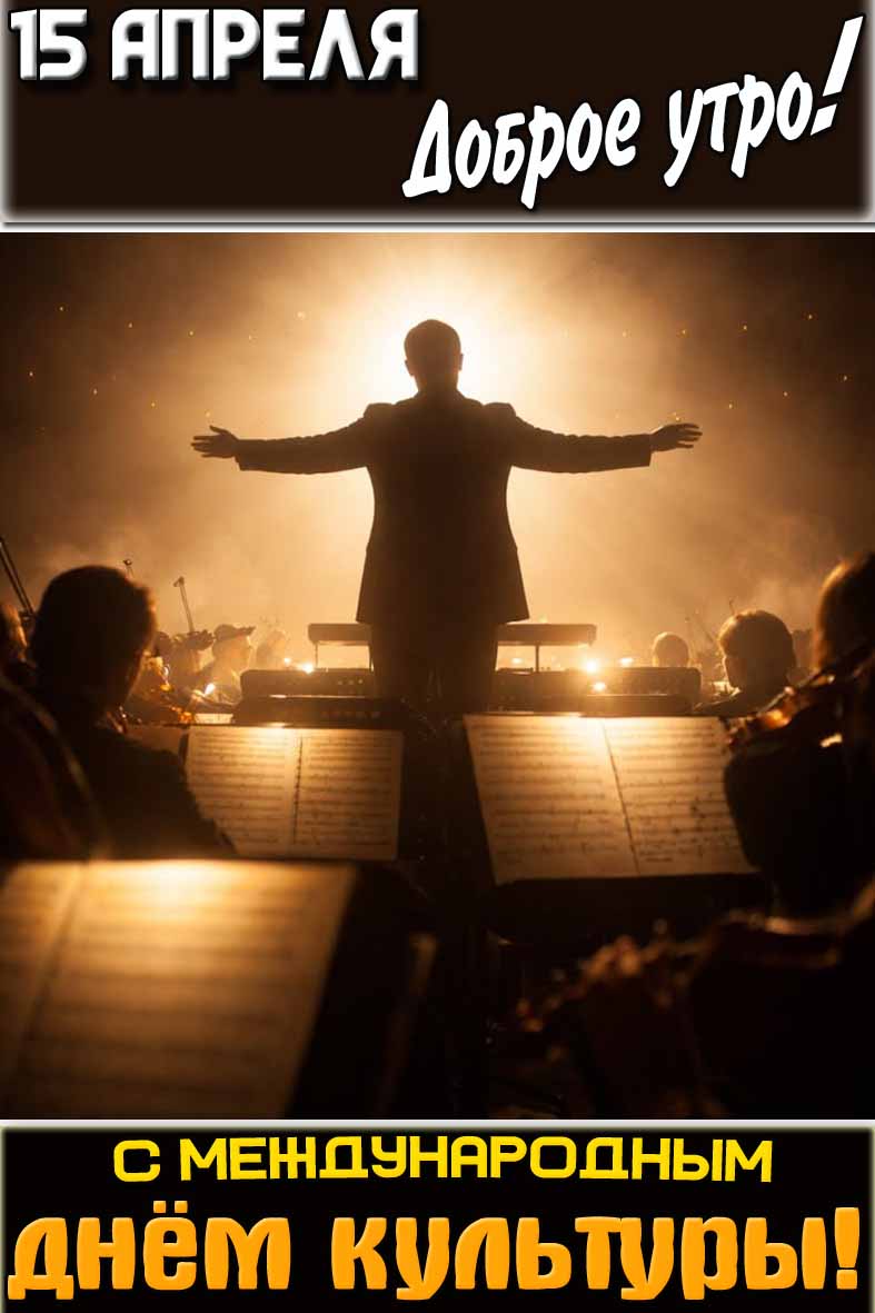 Открытка "15 апреля доброе утро! С Международным днём культуры!"