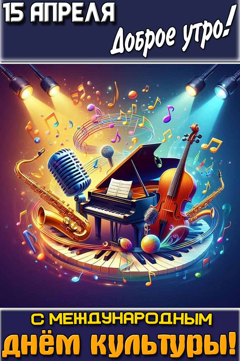 Картинка "15 апреля доброе утро! С Международным днём культуры!"
