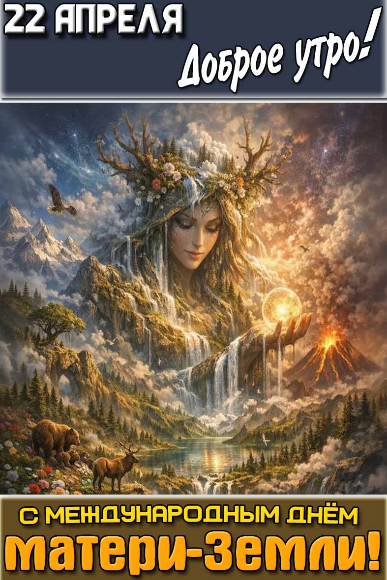 Открытка "22 апреля доброе утро! С Международным днём матери-Земли!"