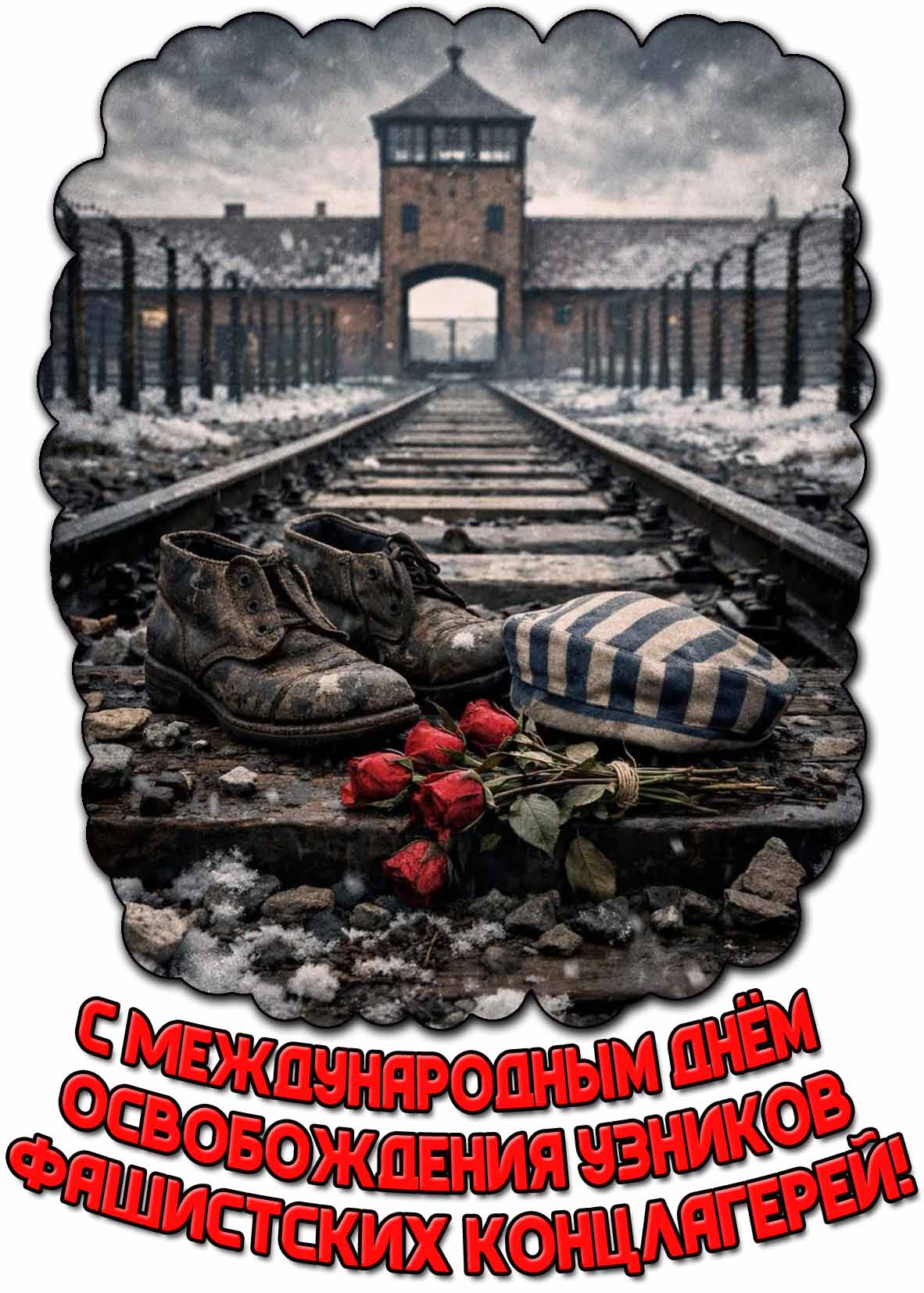 Открытка с Международным днём освобождения узников фашистских концлагерей