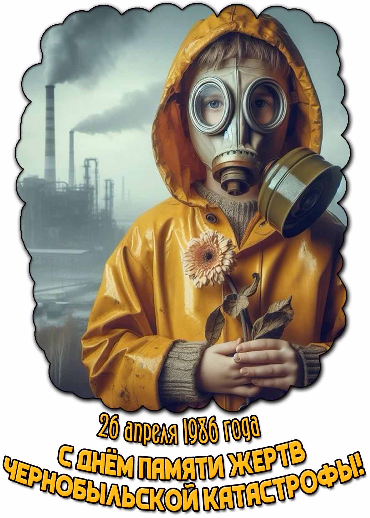 С днём памяти жертв Чернобыльской катастрофы! - открытка на 26 апреля