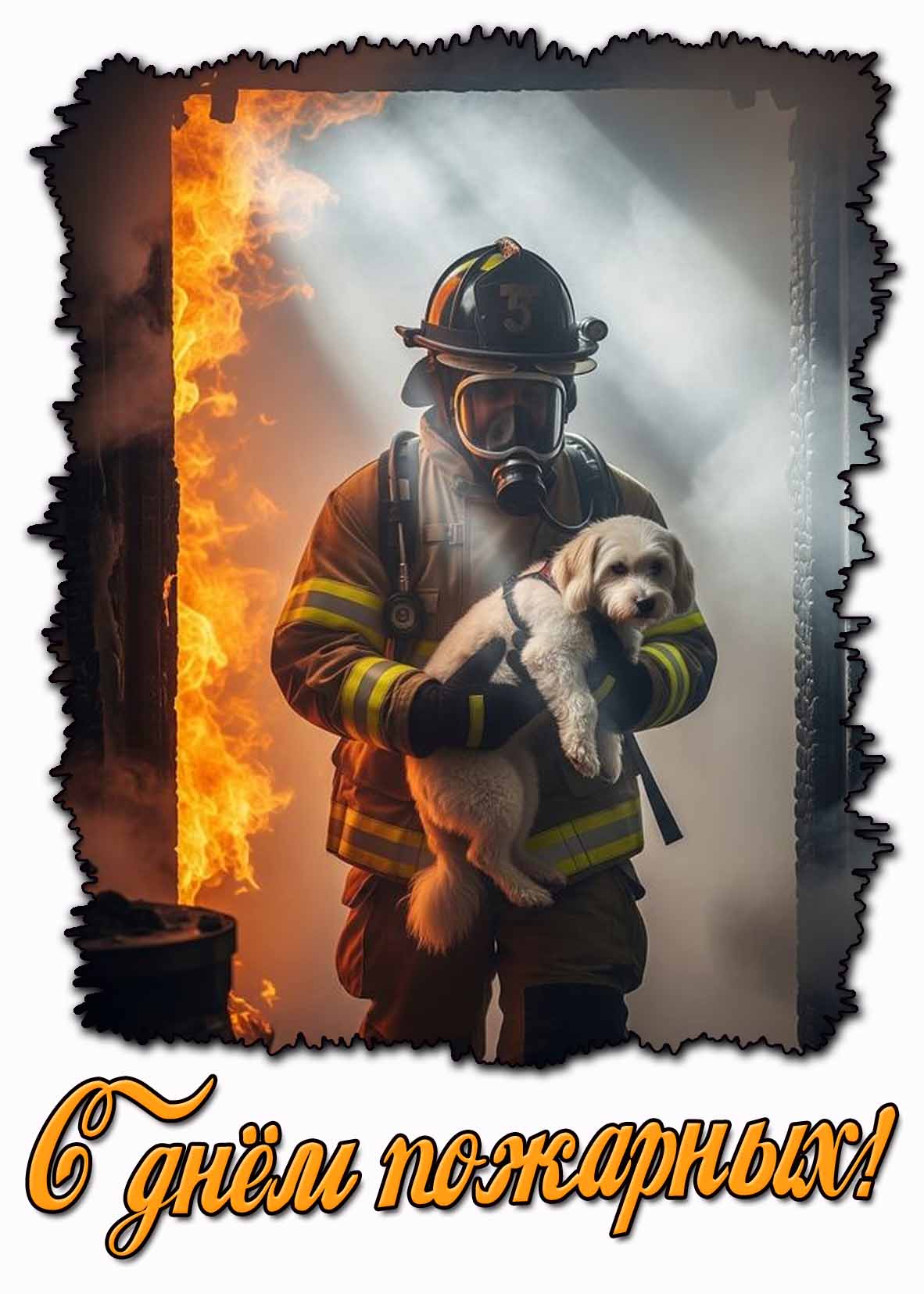 С днём пожарных! - трогательная открытка