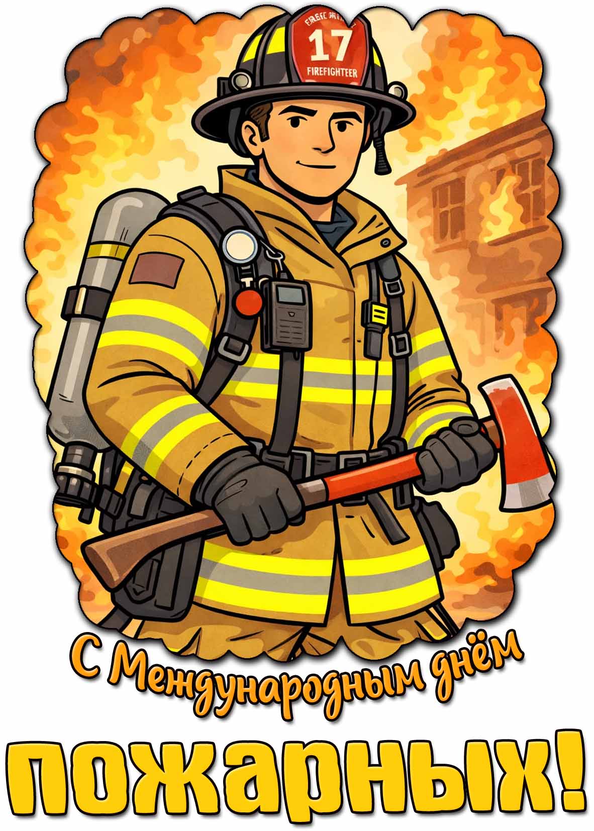 Открытка с Международным днём пожарных