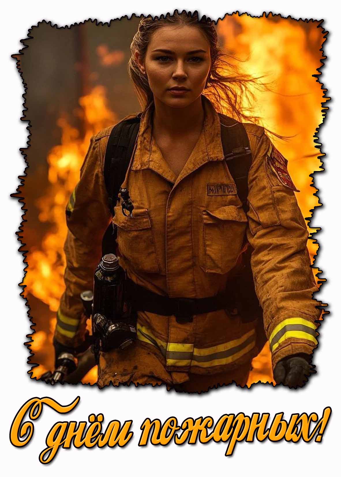 С днём пожарных! - картинка с красивой девушкой