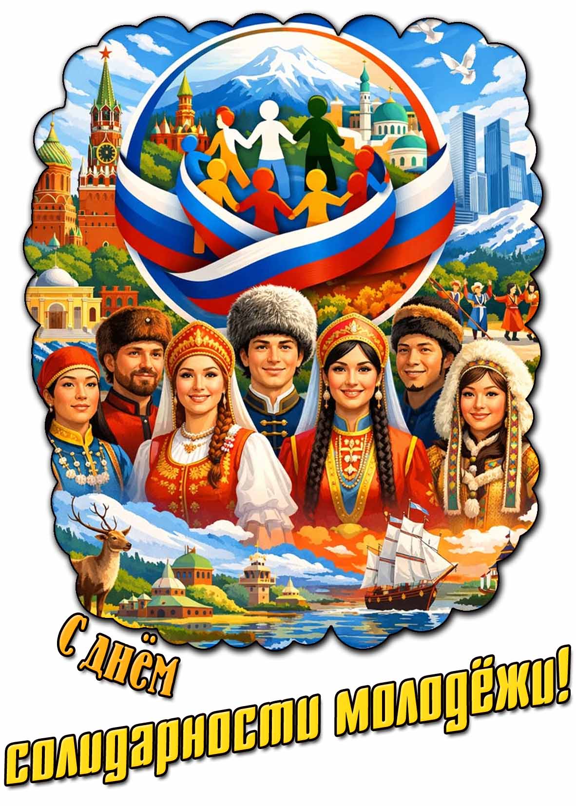 С днём солидарности молодёжи! - патриотическая открытка